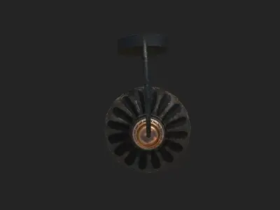 Old wall lamp Low-poly 3D model