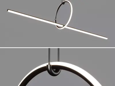 FLOS Small Circle and Line Arrangements Light by Michael  Low-poly 3D model