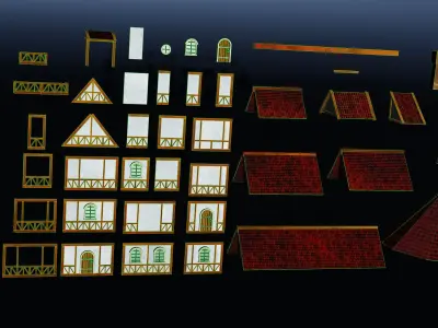 Modular House Low-poly 3D model