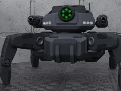 Sci-Fi Mech - Rigged 3D model