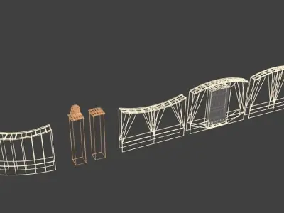 Modular walls 3D model