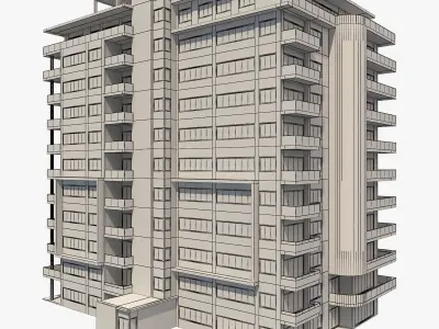 Apartment Building 6 Low-poly 3D model