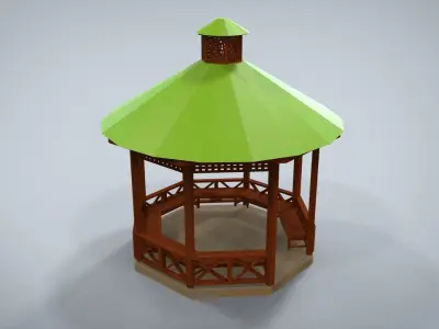 Creative Park Bench Low-poly 3D model