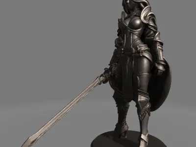 Heroic Armored Female Warrior  3D print model