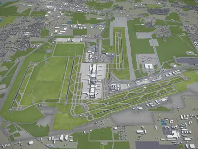 George Bush - Intercontinental Airport - IAH Low-poly 3D model