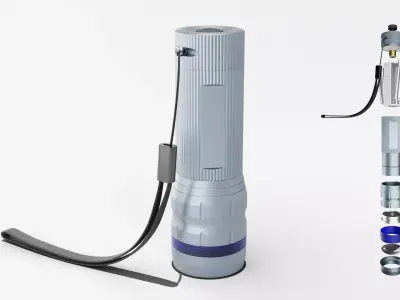 Flashlight Silver 3D model