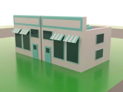Low poly business building store Free low-poly 3D model