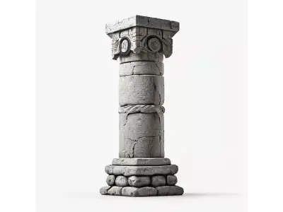 Fantasy Dungeon Stone Pillar for 3D print 3D model