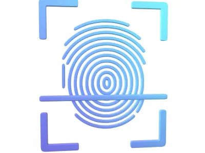 Fingerprint Recognition Icon v1 003 Free low-poly 3D model