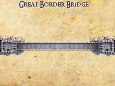 Grand Border Bridge Tabletop Terrain 28 MM 3D print model
