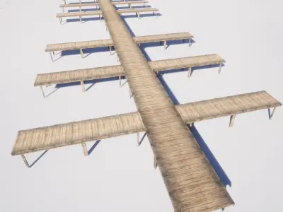 small wooden bridge - PBR  Game-Ready Low-poly 3D model