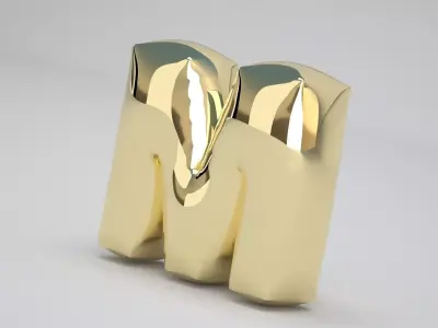 M Balloon Gold 3D model