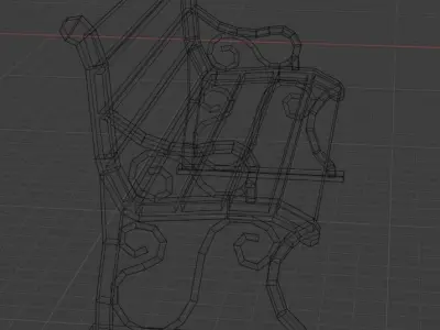 Urban Park Benches Low-poly 3D model