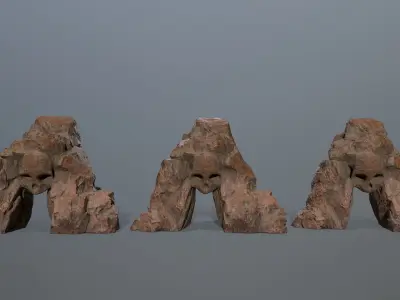 Skull Cave Low-poly 3D model