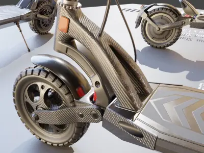 Offroad E-Scooter Carbon Version Low-poly 3D model