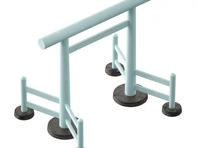 Torii Japanese white gate arch to sacred temple 3D model