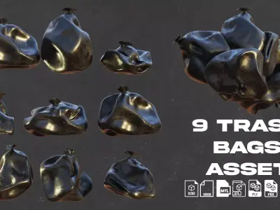 Trash bag asset 3D model