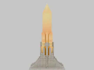 Floating Island Low-poly 3D model