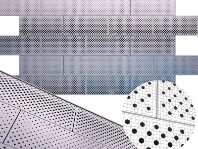 perforated metal panel N26 3D model