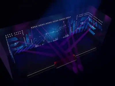 Stage model 3D with lights 3D model