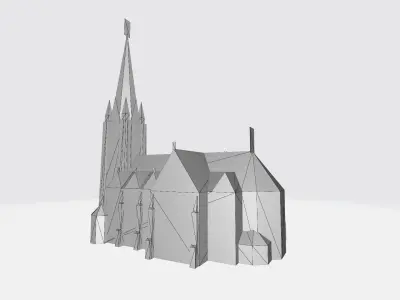 Germany Bielefeld Pauluskirche Low-poly 3D model