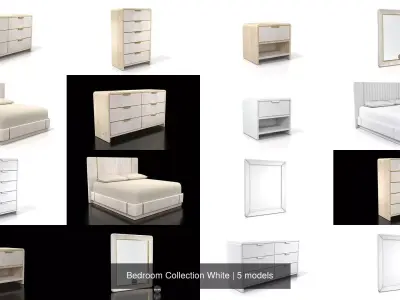 Bedroom Collection White 3D Model Pack
