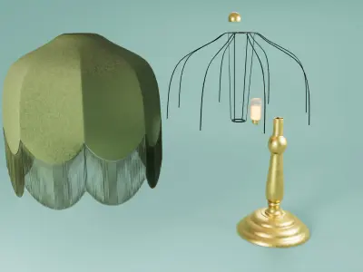 70s Tassel Lamp 3D model