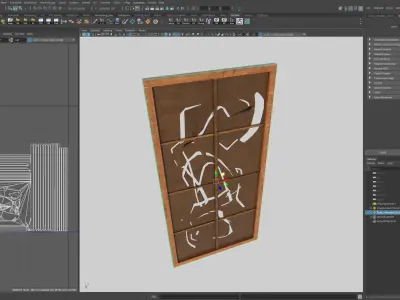 Ruins Wooden Door 3D model