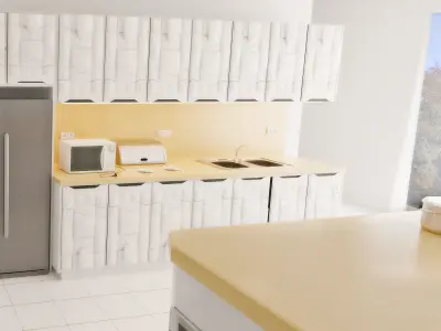 Modular sci fi kitchen 3D model