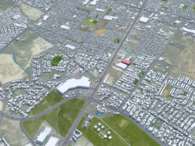 Saltillo Coahuila Mexico 25km AI Low-poly 3D model