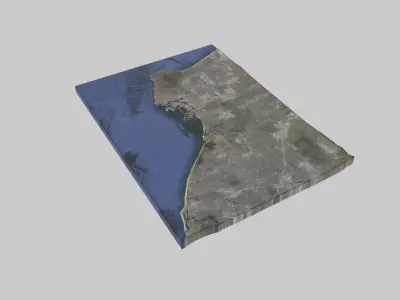 Long Beach City Low-poly 3D model