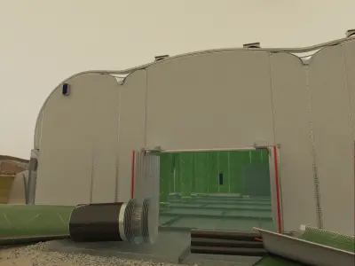 Modular composite warehouse 3D model