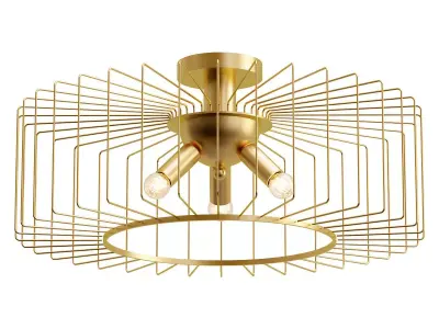 wilhelmina-4018-213-b0050322 gold caged ceiling light 3D model