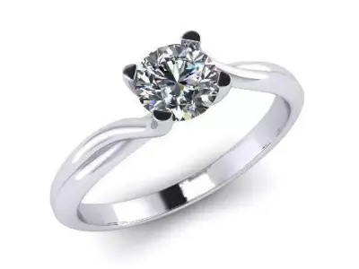 Solitaire Ring for woman 3D print model