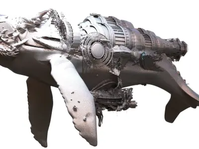 Deep Sea Sci fi whale Rig 2 3D model