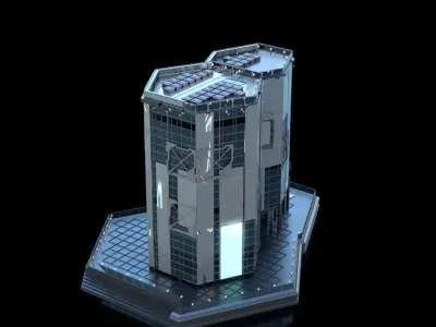Futuristic Future Modern City Building Skyscraper 22 3D model