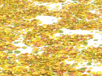 Autumn leaves Low-poly 3D model