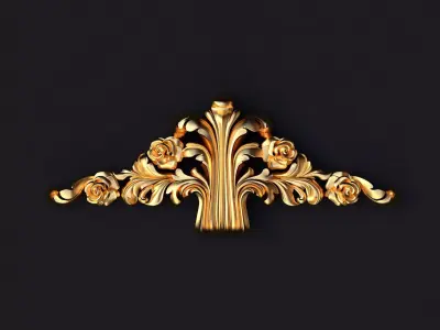 dekor ornate gold leaf 3D model