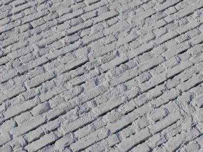 Painted Blue Plaster over Old Brick PBR Texture Texture