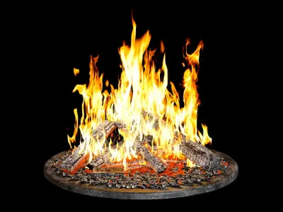 Bonfire fire pit 3D model