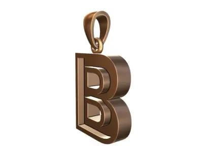 marquee style initial letter B pendant  3D print model