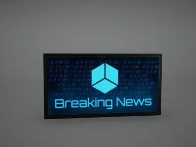 Cyberpunk Sci fi Monitor Set Low Poly  Game Ready Low-poly 3D model