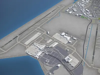 Oakland International Airport - OAK Low-poly 3D model