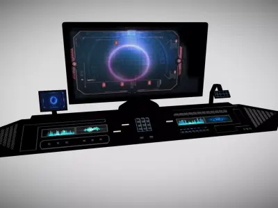 Sci-fi Control Panel Low-poly 3D model