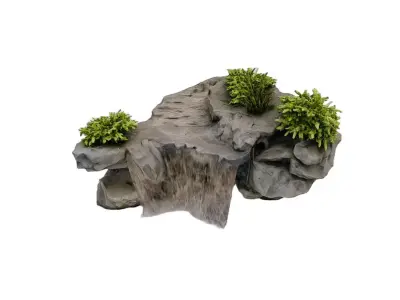 Natural Rock Waterfall 3D model