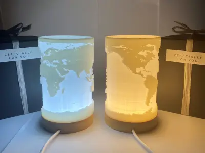 Worldmap moodlight 3D print model