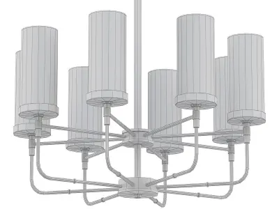 Greger chandelier with brass and clear glass shades 3D model
