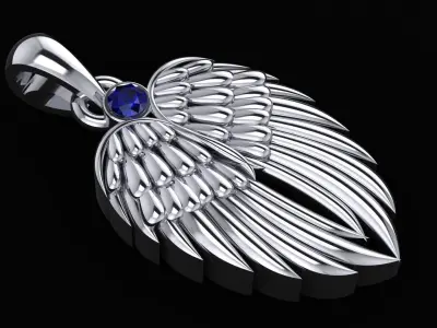 The Guardian Wing Pendant for men and women 3d print ready 3D print model purchase