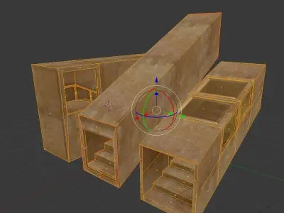 Three stairs components Free low-poly 3D model