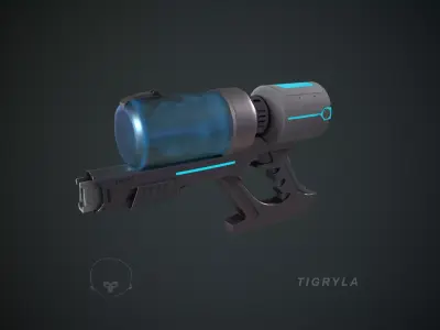 Sci-Fi Plasma-Gun   Low-poly 3D model